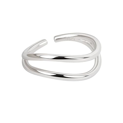 Handmade Rings 925 Sterling Silver Band Ring Adjustable Open Knuckle Rings Thumb Ring Statement Rings for Women Minimalist Jewelry - color: Pattern 6