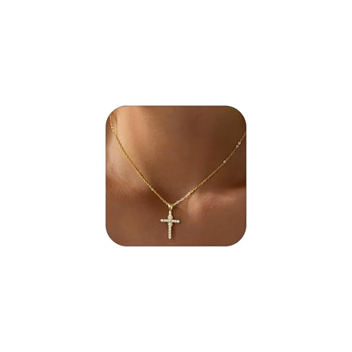 18K Gold Plated Cross Necklace for Women Trendy - color: Cross & Infinity