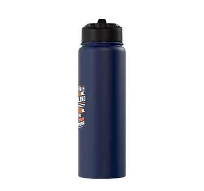 Jeremiah 29:11 Inspirational Quote: 'Plans to Prosper You' Stainless Steel Insulated Water Bottle - color: Navy Blue