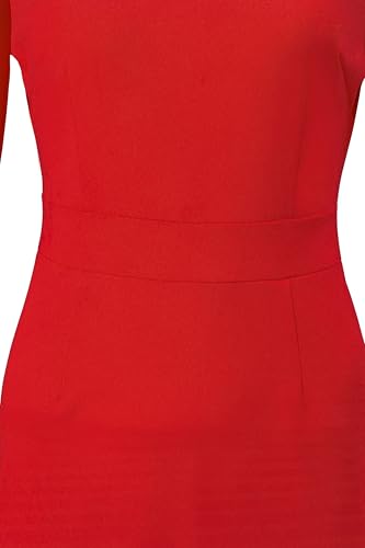Trumpet Long Sleeve Mesh Church Dress Clergy Tab Insert Collar Priestess Dress - color: Red, size: Small