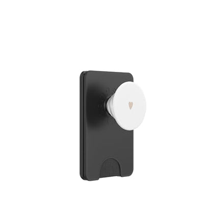 Sand/Beige/Tan Hand Drawn Heart Minimalist Love PopSockets PopWallet for MagSafe - style: Magnetic PopWallet