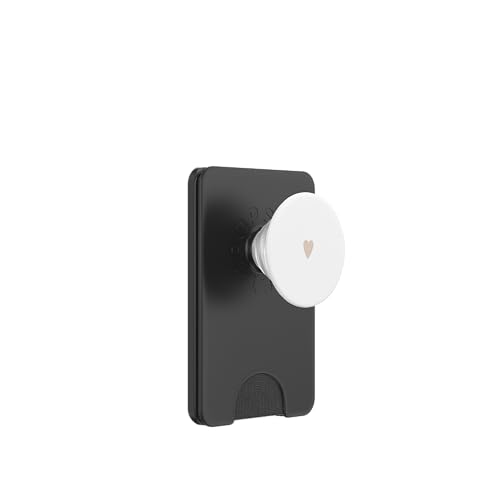 Sand/Beige/Tan Hand Drawn Heart Minimalist Love PopSockets PopWallet for MagSafe - style: Magnetic PopWallet