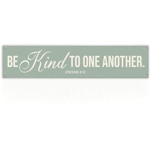 Inspirational Christian Decor Banner, Be Kind to One Another Scripture Hanging Decoration, Wall Decor Arts for Wall Porch Entryway Front Door, Encouraging Faith Quote with Ephesians 4:32, 48x9 Inches - color: color_name05