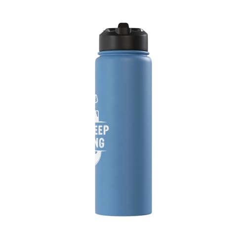 Just Keep Filming Film Industry Video Filmmaker Filming Stainless Steel Insulated Water Bottle - color: Light Blue