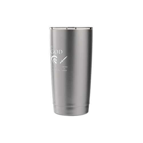 Put On The Full Armor Of God -Christian Faith Soldior of God Stainless Steel Insulated Tumbler - color: Brushed Steel