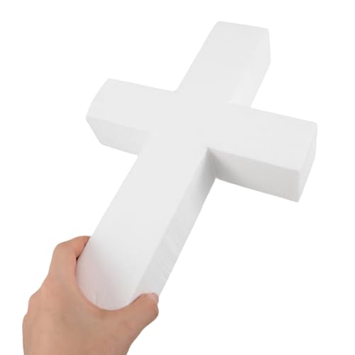 PRETYZOOM Foam Cross for Crafts Unfinished Cross Ornaments Diy Craft Foam Blank for Holy Communion Christmas Party Decorations Floral Arrangements Religious Celebrations 11.81 X 5.90 X 1.96 in