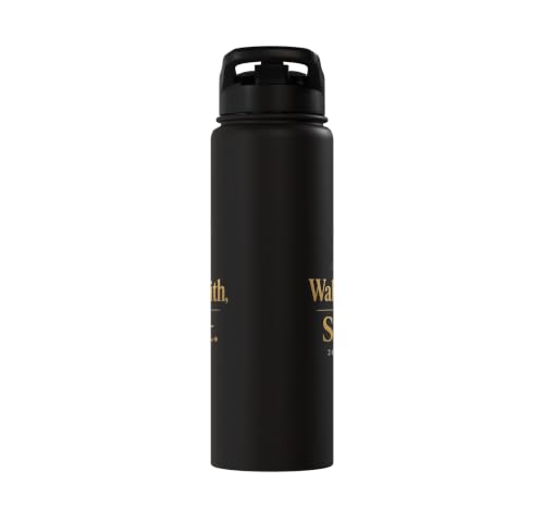 Christian Walk By Faith Not By Sight 2 Corinthians 5:7 Stainless Steel Insulated Water Bottle - color: Black