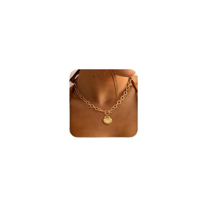 Freekiss 3-Piece Layered Toggle Necklace for Women - color: Shell Gold