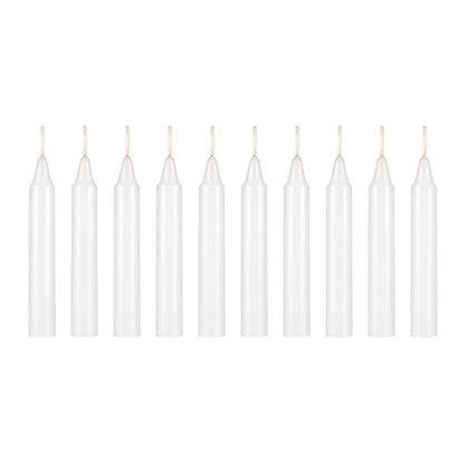 10 pcs Unscented 4 Inch White Taper Candles, Multi Purpose, Household General Usage, Emergency Lighting, Church, Prayer Vigils, Religious Ceremonies