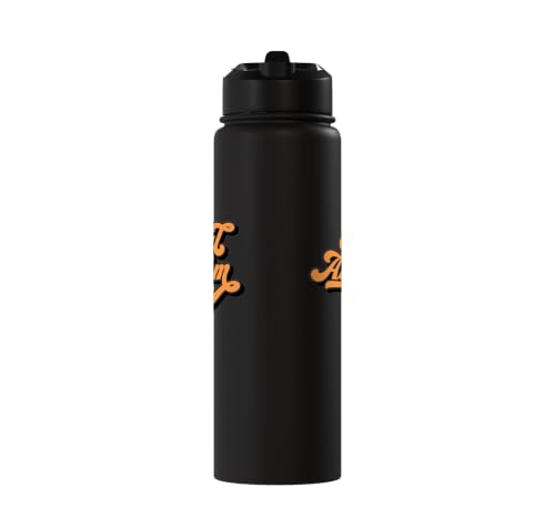 Soul Asylum Retro Script Design – Spiritual Wellness Stainless Steel Insulated Water Bottle - color: Black