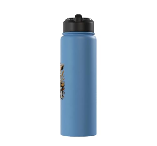 Seeds Of Faith Christian Wheat Cross Scripture Stainless Steel Insulated Water Bottle - color: Light Blue