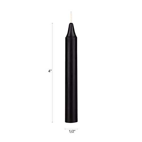 Mega Candles Unscented Mini Taper Chime Spell Candles 40 Count 4" x 1/2" - color: Black, size: 40 Pieces
