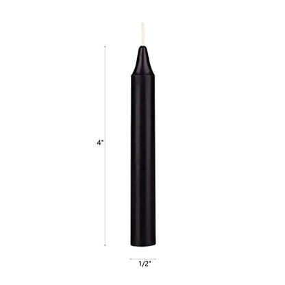 Mega Candles Unscented Mini Taper Chime Spell Candles 40 Count 4" x 1/2" - color: Black, size: 40 Pieces