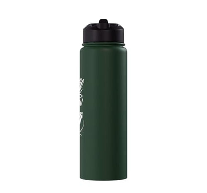 Be Still and Know That I Am God Psalm 46:10 | Christian Gift Stainless Steel Insulated Water Bottle - color: Dark Green