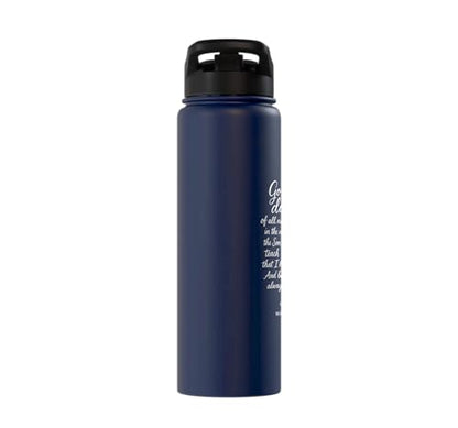 Go Make Disciples Matthew 28: 19 20 Bible Verse Scripture Stainless Steel Insulated Water Bottle - color: Navy Blue