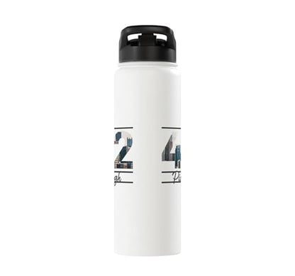 412 Skyline Number City Pride Script Stainless Steel Insulated Water Bottle - color: White