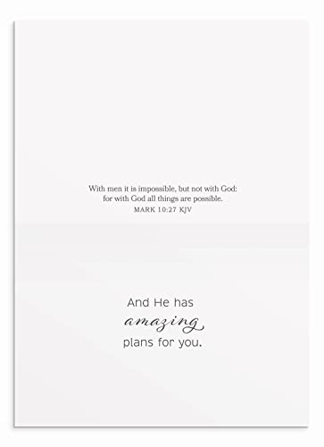 DaySpring - Encouragement - God is with You - 4 House Plant Designs Assortment with Scripture - 12 Encouragement Boxed Cards & Envelopes (U0064)