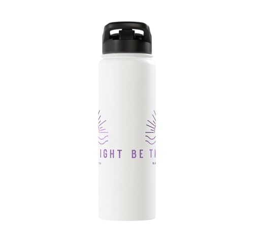 Be the Light Scripture (Matthew 5:14) For Encouragement Stainless Steel Insulated Water Bottle - color: White