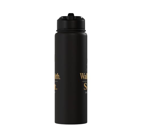 Christian Walk By Faith Not By Sight 2 Corinthians 5:7 Stainless Steel Insulated Water Bottle - color: Black