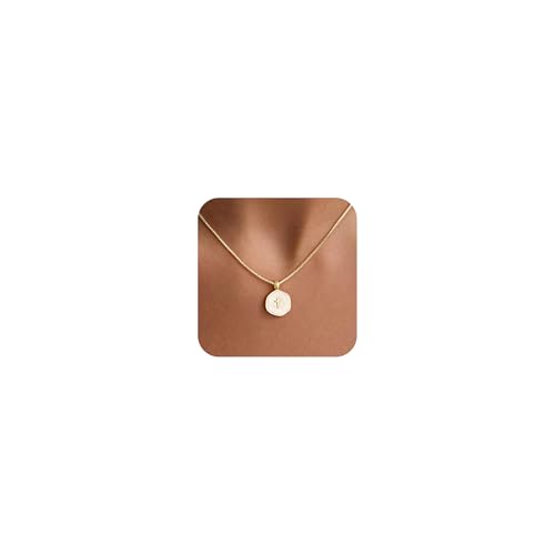 M MOOHAM Enamel Mini Cross Necklace for Women Girl, 14K Gold Plated Jewelry - color: "pearl white cross-box chain