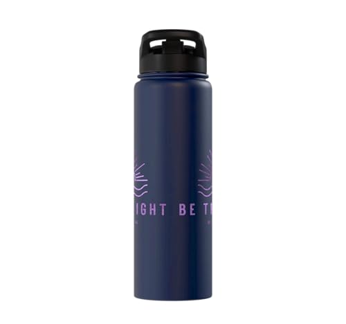 Be the Light Scripture (Matthew 5:14) For Encouragement Stainless Steel Insulated Water Bottle - color: Navy Blue