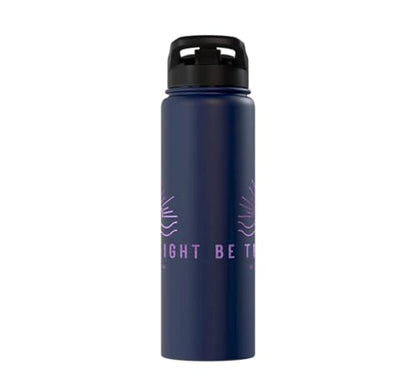 Be the Light Scripture (Matthew 5:14) For Encouragement Stainless Steel Insulated Water Bottle - color: Navy Blue