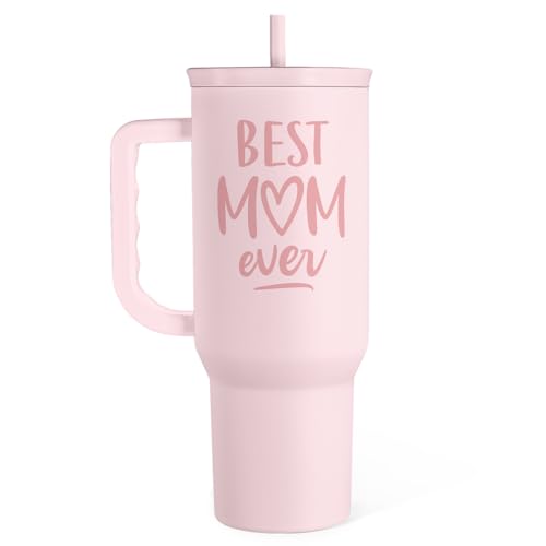 SANDJEST Gift for Mom - Best Mom Stainless Steel Tumbler with Handle, Travel Coffee Mug for Moms - Gifts for Birthday Christmas Mothers Day, 40oz - color: Mom 4