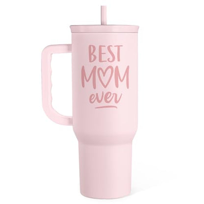 SANDJEST Gift for Mom - Best Mom Stainless Steel Tumbler with Handle, Travel Coffee Mug for Moms - Gifts for Birthday Christmas Mothers Day, 40oz - color: Mom 4