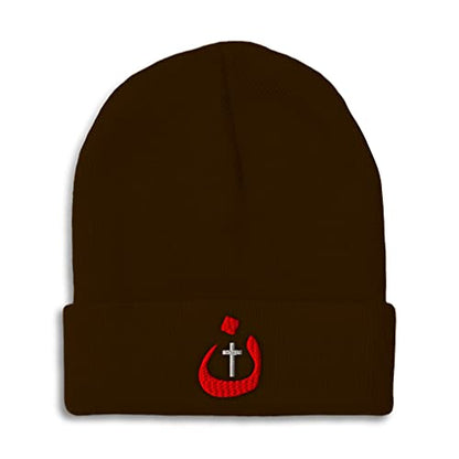 Custom Beanies for Men Christian Nazarene Jesus God Christ Skull Cap Winter Hats Women Acrylic One Size - color: Brown Design Only