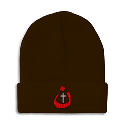 Custom Beanies for Men Christian Nazarene Jesus God Christ Skull Cap Winter Hats Women Acrylic One Size - color: Brown Design Only