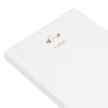 Pearhead Fabric Hardcover Journal Notebook 6x8 – Pointelle Embroidered College-Ruled Writing Journal with 200 Lined Pages, Pink - color: White Pointelle Fabric Journal