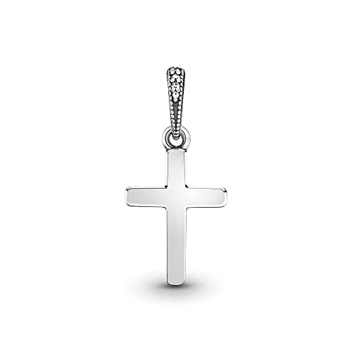 Sport Religious Charm 925 Sterling Silver Pendant,Jewelry Beads Gifts for Women Bracelet&Necklace - color: Sparkling Cross