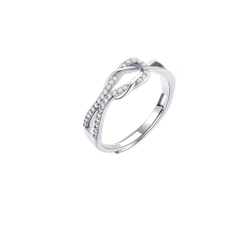 MOROTOLE To My Mom Sterling Silver Ring, Love Knot Silver Ring for Women Forever Linked You And Mom Rings Adjustable Thumb Rings Mother Gifts… - color: Knot Rings (Mother & Daughter Card)