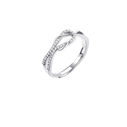 MOROTOLE To My Mom Sterling Silver Ring, Love Knot Silver Ring for Women Forever Linked You And Mom Rings Adjustable Thumb Rings Mother Gifts… - color: Knot Rings (Mother & Daughter Card)
