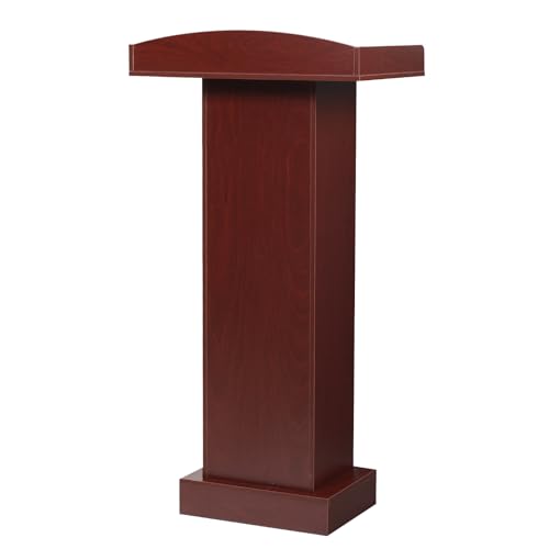 Podium Stand for Lectern Presentation Church Classroom, Pulpit with Wooden Heavy Base, Podium for Lecture, Wedding Speech - color: Reddish Brown-classic
