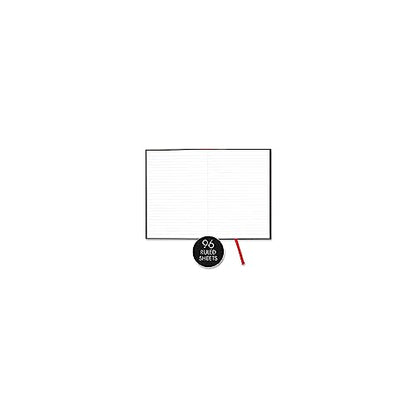 Black n' Red Notebook, Business Journal, 9-3/4" x 6-3/4", 96 Sheets, Ruled, Optik Paper, Hardcover, Casebound, Black (400110531) - size: 1 Count, style: Medium