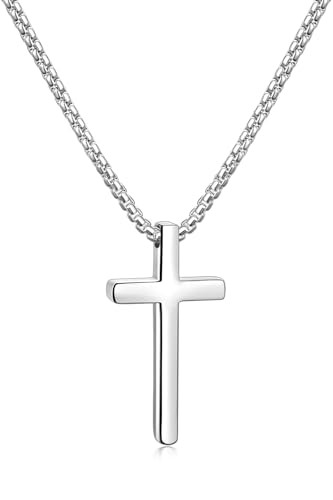 Exquisite Stainless Steel Cross Necklaces,A Perfect Blend of Gothic Style and Christian Faith, Suitable for Men and Women, Fashionable Accessories, Hypoallergenic Material - color: Silver02