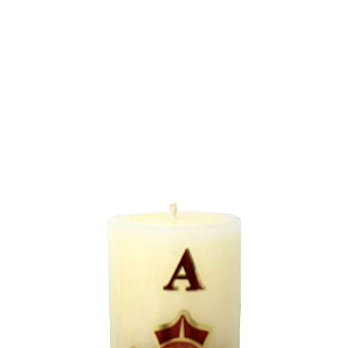 Cirio Pascual Paschal Candle – (6" inches - Regular / 1/4 Kilo) 100% Wax Religious with Alpha & Omega Symbol – Jesus Christ Church Candle for Holy Saturday Vigil, Resurrection & Worship - size: 6" inches - regular / 1/4 Kilo