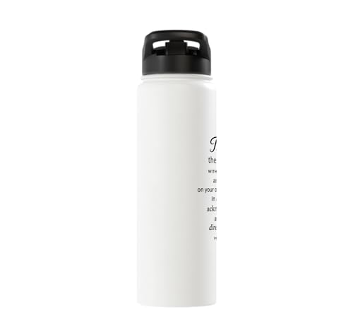 Trust In The Lord Scripture Bible Verse Proverbs 3:5 6 Pray Stainless Steel Insulated Water Bottle - color: White