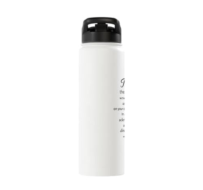 Trust In The Lord Scripture Bible Verse Proverbs 3:5 6 Pray Stainless Steel Insulated Water Bottle - color: White