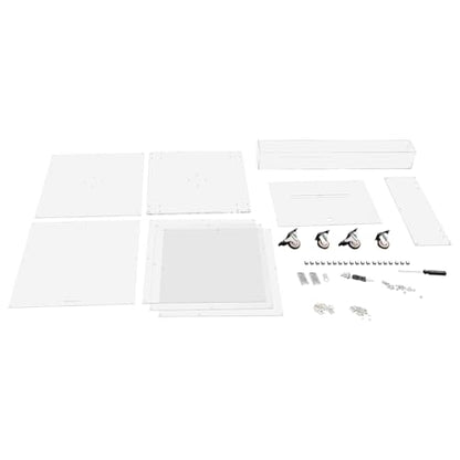 Suggestion Box with Lock and Key Donation Box with Stand and Wheel Acrylic Ballot Box Standing Offering Box for Church, Office, Voting (Clear, Bar Hole) - color: Clear, size: Bar Hole