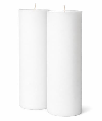 Melt Candle White Pillar Candles, Unscented, 2 Pack, 3 x 8 Inch - color: White, size: 3" x 8"
