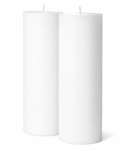 Melt Candle White Pillar Candles, Unscented, 2 Pack, 3 x 8 Inch - color: White, size: 3" x 8"