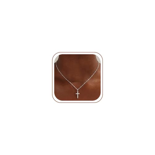 S925 Sterling Silver Cross Necklace for Women - color: 22+2 Inches
