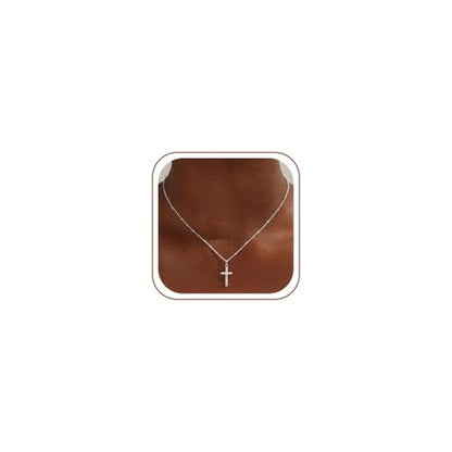S925 Sterling Silver Cross Necklace for Women - color: 22+2 Inches