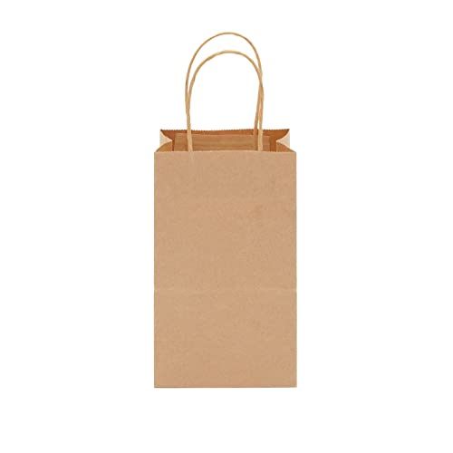 Juvale Mini Gift Bags with Handles - Brown Paper Party Favor Bags with Handles - Long & Narrow Design for DIY & Craft Fairs - 3 x 5.25 x 8.5 In, Brown, 12 Pack - style: Medium