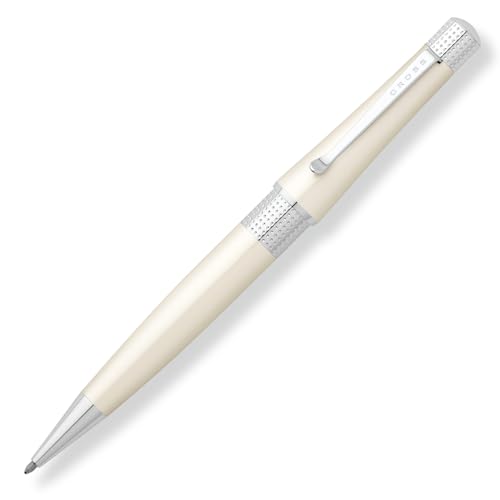 Cross Beverly Refillable Ballpoint Pen, Medium Ballpen, Includes Premium Gift Box - Pearlescent White Lacquer - color: White, style: Ballpoint Pen
