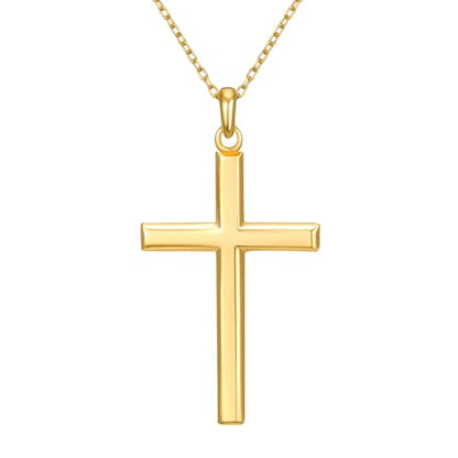 NORBU S925 Cross Necklace for Women, 18K Gold Plated Womens Cross Necklaces - color: Gold