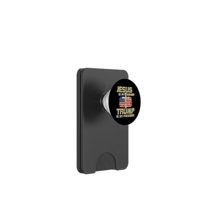Jesus is My Savior Trump is My President for Men Women PopSockets PopWallet for MagSafe - style: Magnetic PopWallet