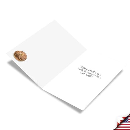 NobleWorks - Funny Get Well Paper Card with 5 x 7 Inch Envelope (1 Card) Everything Bagel C2440GWG - style: Everything Bagel